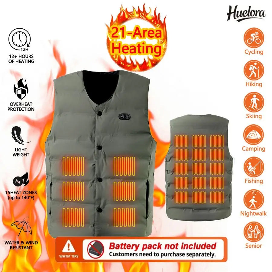 21 Zones V-Neck Heating Vest