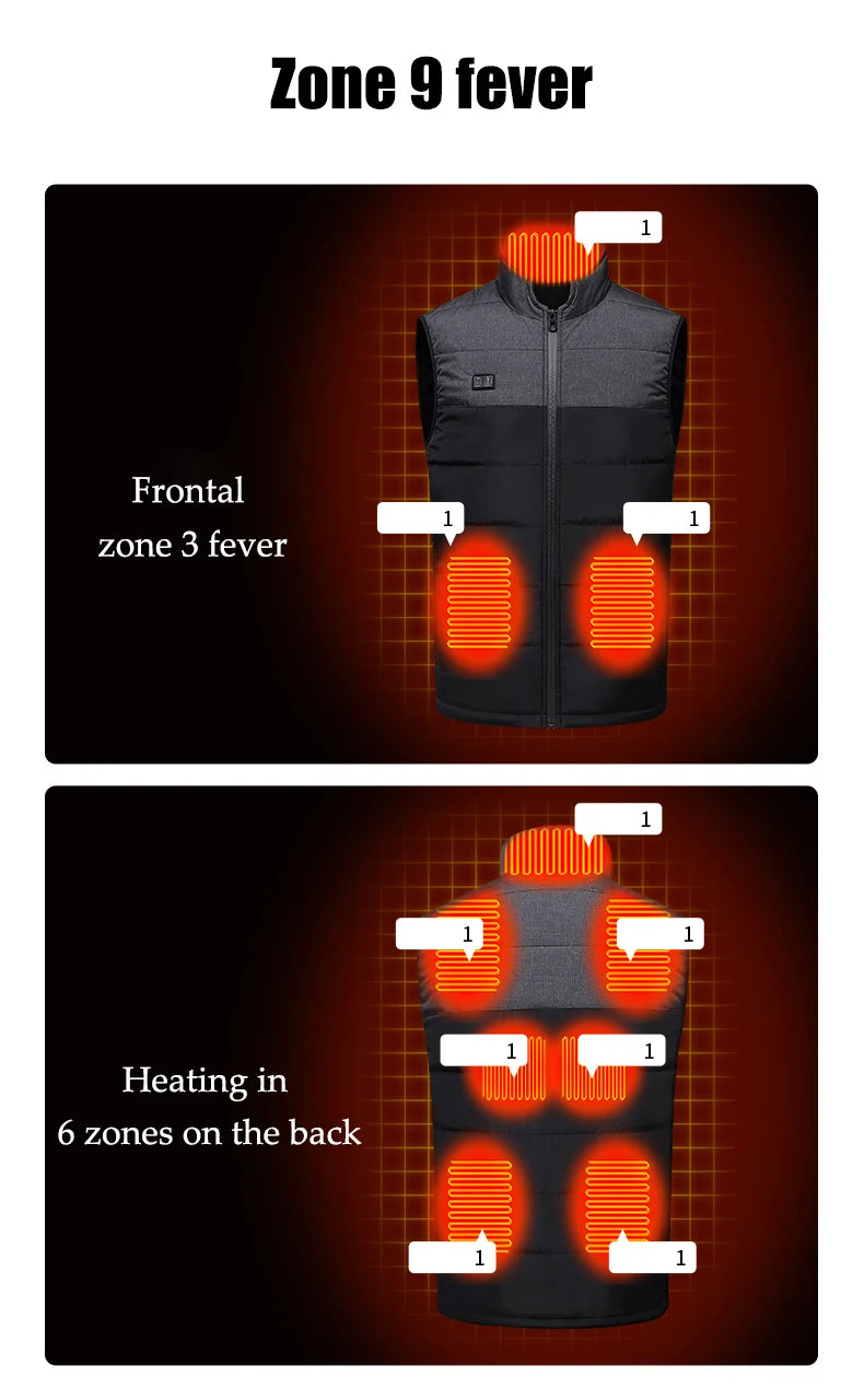 9 Zones Heated Vest