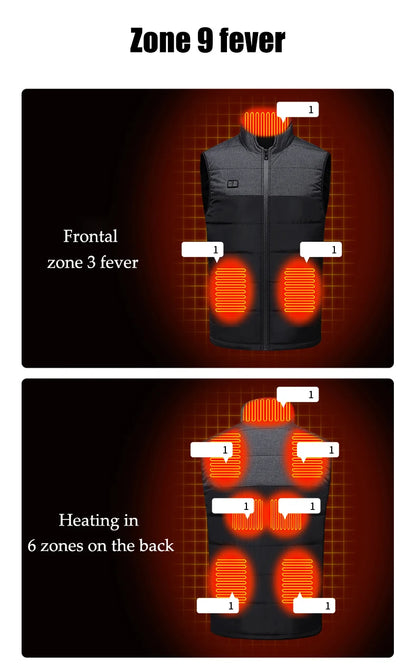 9 Zones Heated Vest