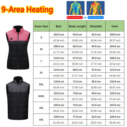 9 Zones Heated Vest