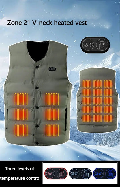 21 Zones V-Neck Heating Vest
