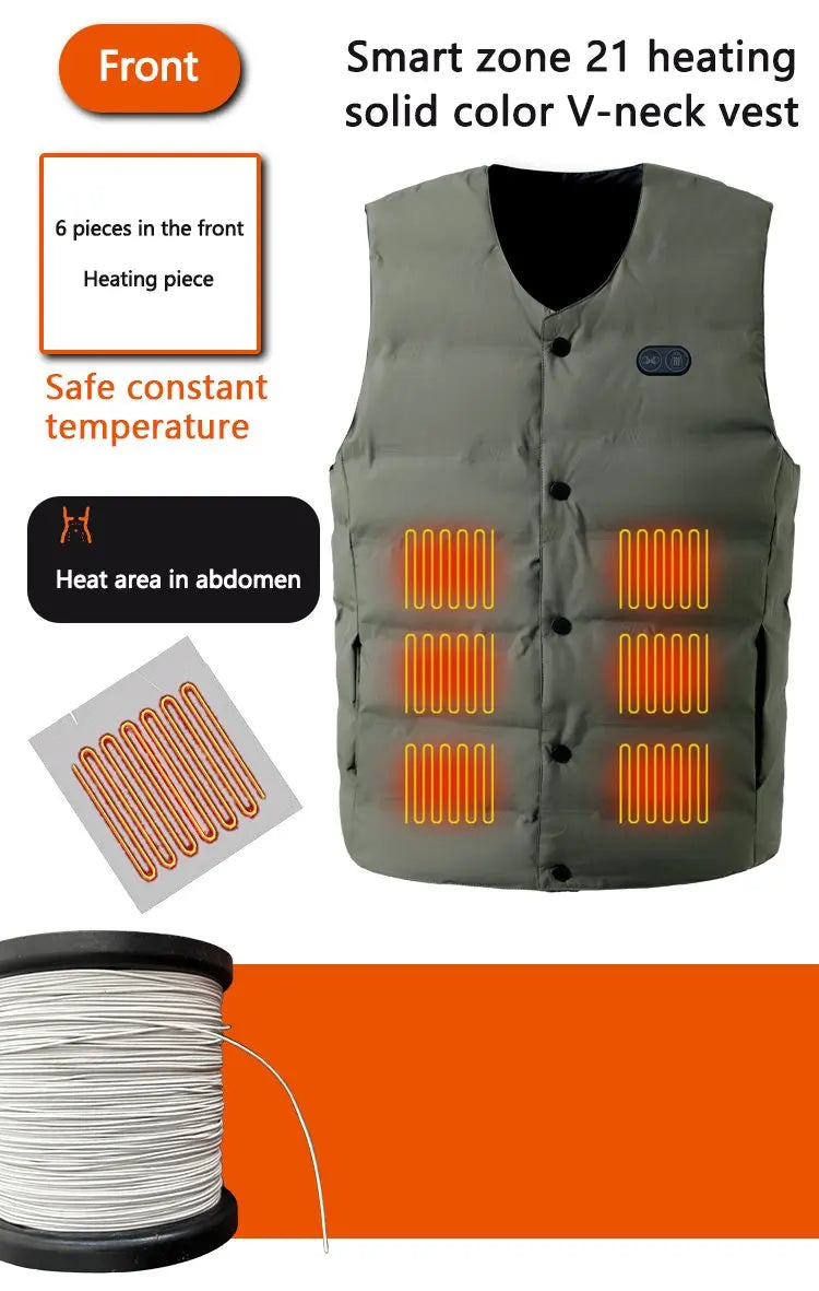 21 Zones V-Neck Heating Vest