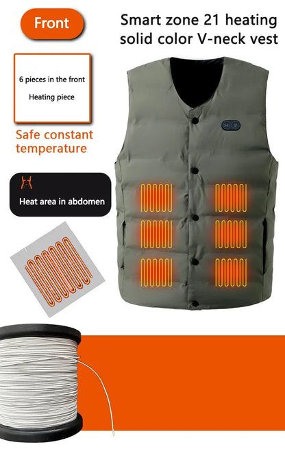 21 Zones V-Neck Heating Vest