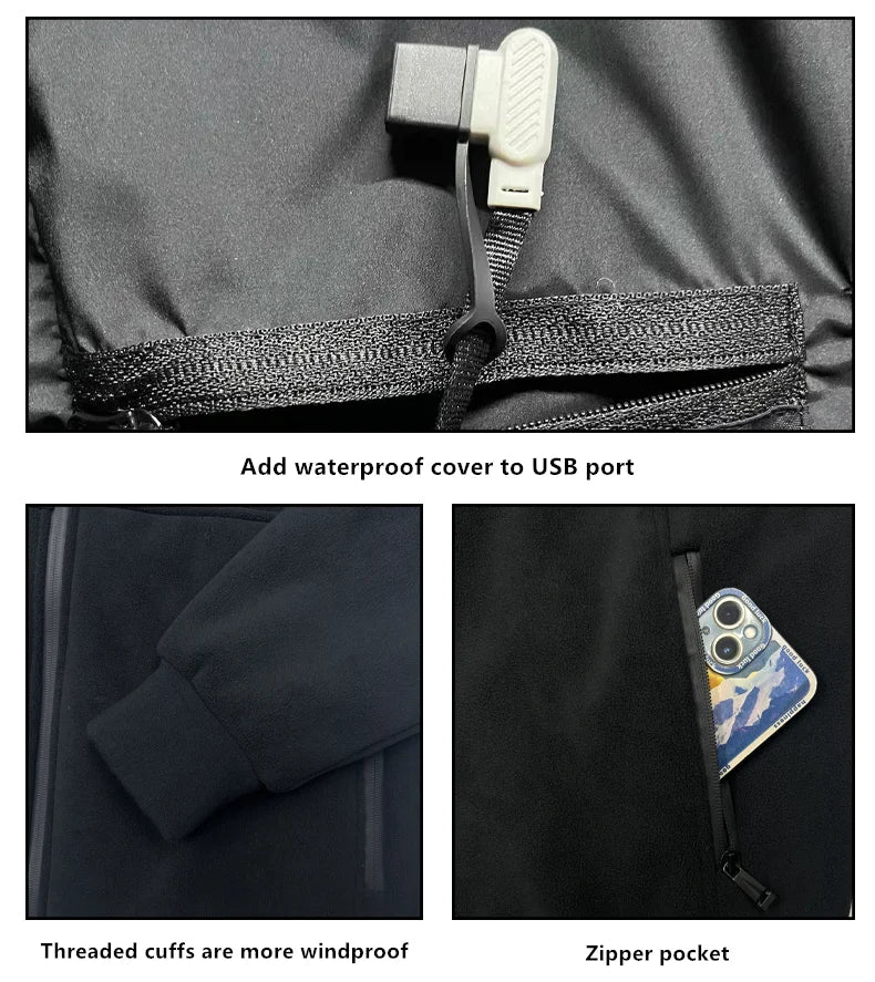 8 Zones Versatile Polar Fleece Thick Heating Jacket
