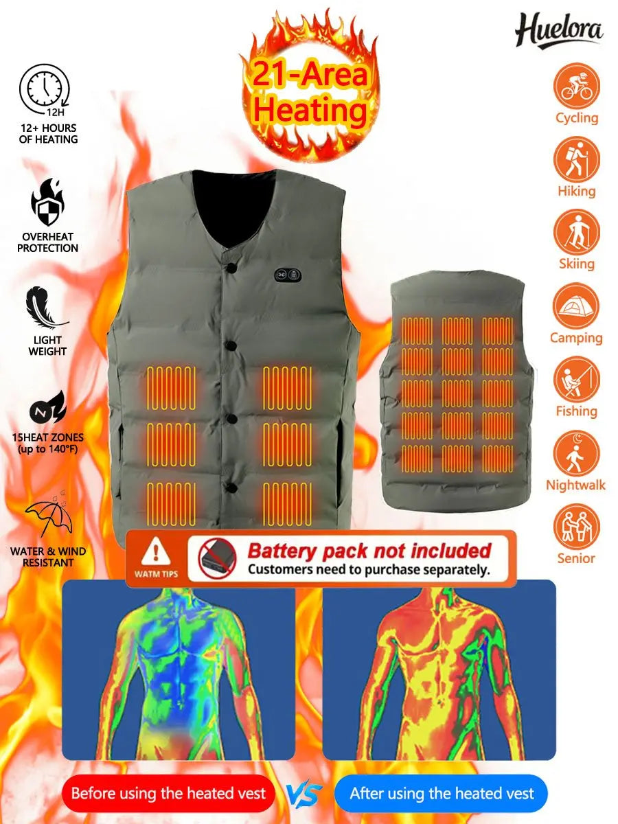 21 Zones V-Neck Heating Vest