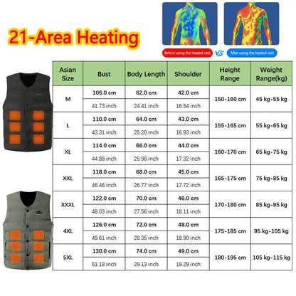 21 Zones V-Neck Heating Vest