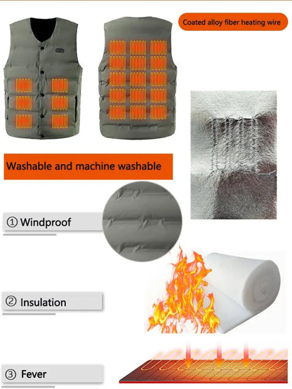 21 Zones V-Neck Heating Vest